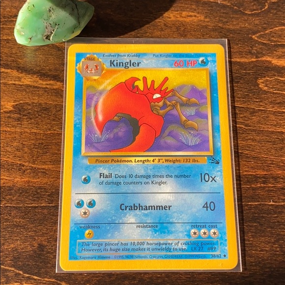 Pokemon | Toys | Pokmon Base Set Kingler Card Fossil 3862 | Poshmark